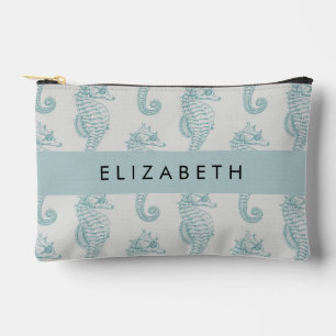 Tropical Seahorses, Seahorse Pattern, Your Name Accessory Pouch