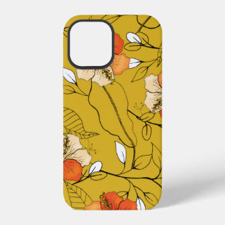 Tropical seamless flower and leaves pattern iPhone 12 case