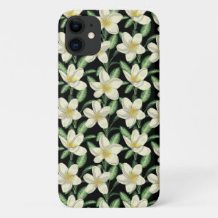 Tropical seamless pattern white flowers green leaf Case-Mate iPhone case