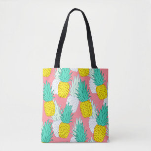 Tropical seamless pattern with exotic pineapples.  tote bag