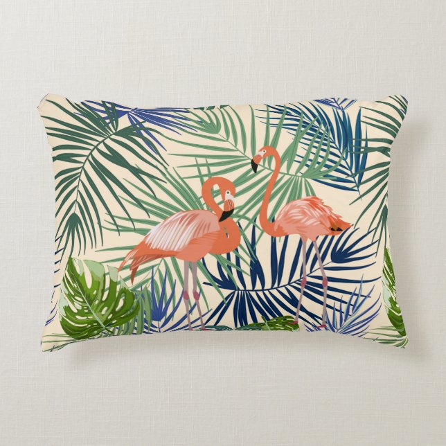 Tropical seamless pattern with flamingo. Botany de Decorative Cushion (Front)