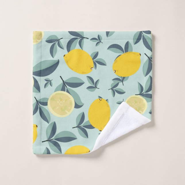 Tropical seamless pattern with yellow lemons wash cloth (Wash Cloth)