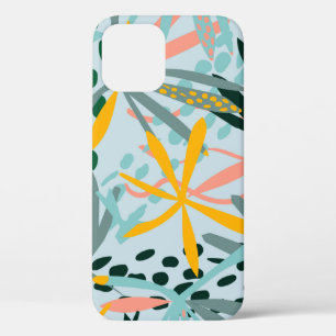 Tropical seamless texture with palm leaves, raster iPhone 12 case