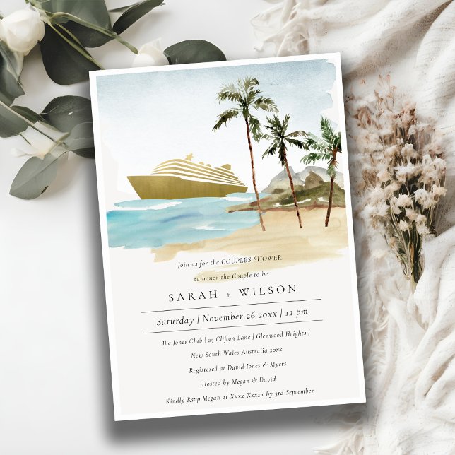 Tropical Seascape Cruise Couples Shower Invite (Creator Uploaded)