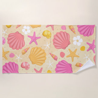 Tropical Seashell Beach Towel