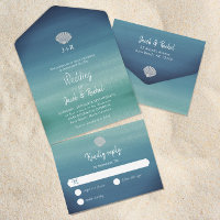 Tropical Seashell Boho Beach Ocean Wedding