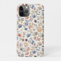 Tropical Seashells & Coral Reef Motif