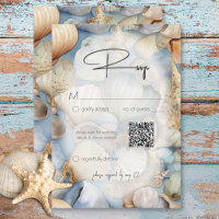 Tropical Seashells Scene Modern Wedding QR Code