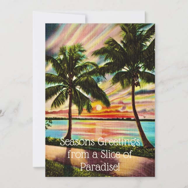Tropical Seasonal Letter Holiday Card (Front)
