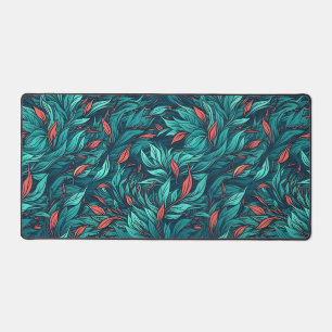 Tropical Serenity Leaf Pattern Desk Mat