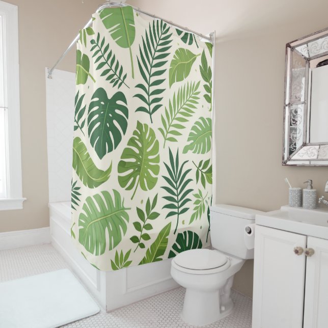 Tropical Serenity Shower Curtain (In Situ)