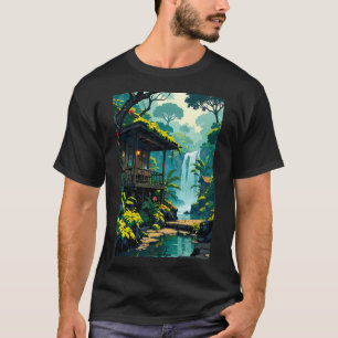 Tropical serenity waterfall retreat T-Shirt