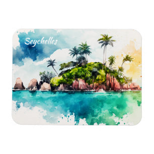 Tropical Seychelles Islands Painting Magnet