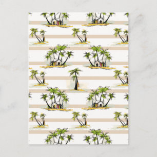 Tropical Shack And Palms Postcard