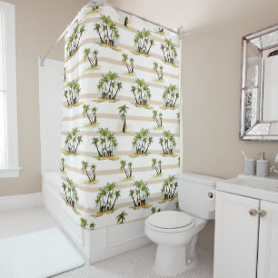 Tropical Shack And Palms Shower Curtain
