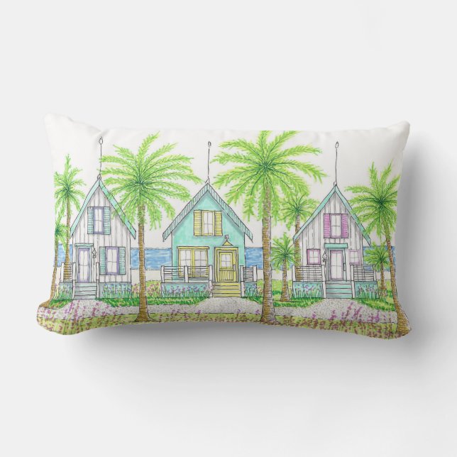 Tropical Shack Beach Life Lumbar Pillow (Front)