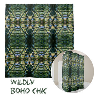 Tropical Shades Boho Chic Intricate Pattern Shower Curtain