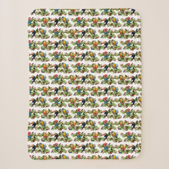 Tropical Sherpa Blanket (choose colour) (Front)