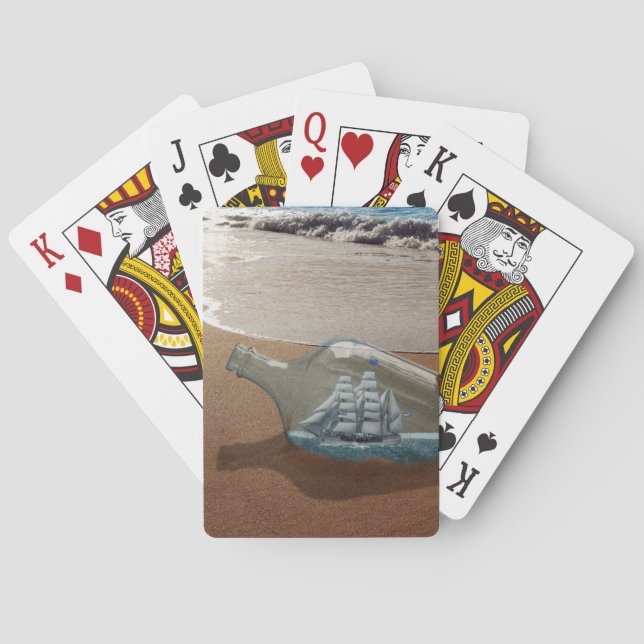 TROPICAL SHIP IN BOTTLE Classic Playing Cards (Back)