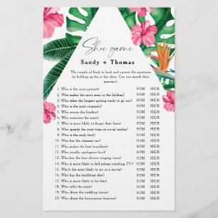 Tropical - Shoe game bridal shower game