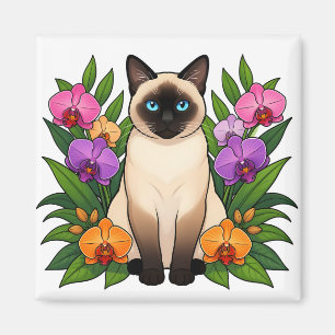 tropical siamese cat magnet