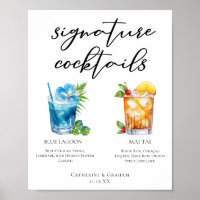 Tropical Signature Cocktails Wedding Menu