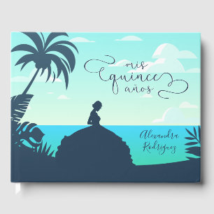 Tropical Silhouette Quinceanera Guest Book