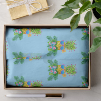 Tropical Singing Pineapple Lady Christmas Holiday  Tissue Paper
