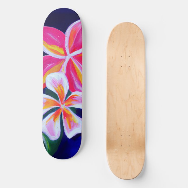 Tropical skateboard plumeria (Front)
