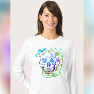 Tropical Skull & Butterfly T-Shirt