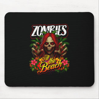 Tropical Skull Girl Horror For Cruise And Vacation Mouse Pad
