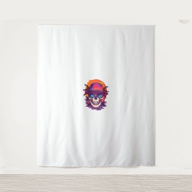 Tropical Skull Vibe Tapestry (Front)