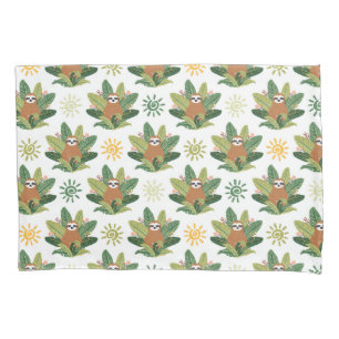 Tropical Sloth Pattern Pillowcase