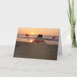 Tropical Snowman Holiday Card