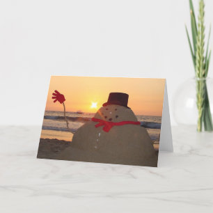 Tropical Snowman Holiday Card