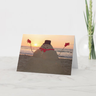 Tropical Snowman  Holiday Card