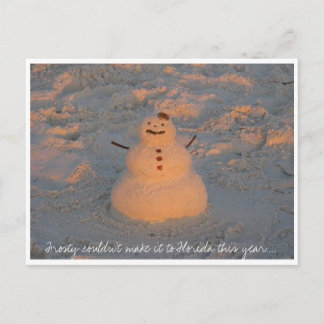 Tropical Snowman Postcard