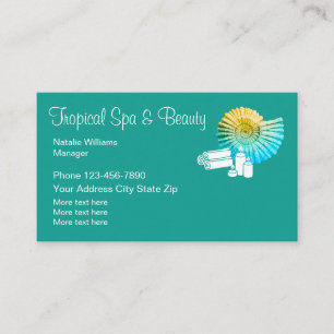 Tropical Spa And Beauty Theme Business Card