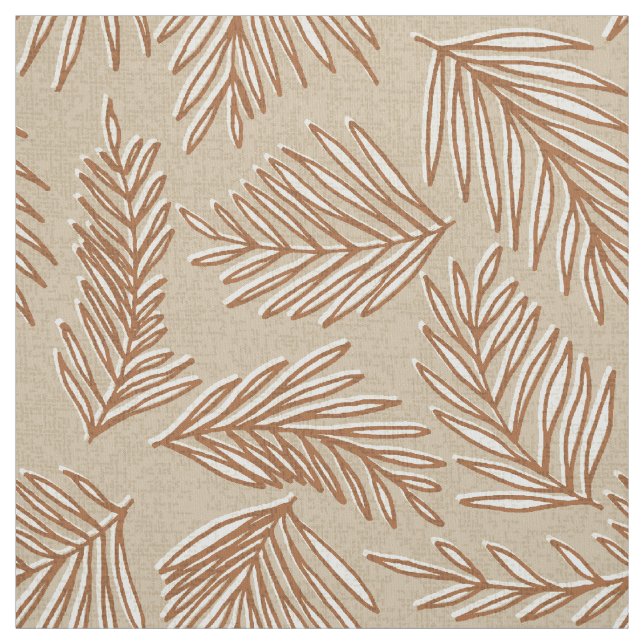 Tropical Spa Coordinates- Palm Leaves Bark Cloth (Swatch)
