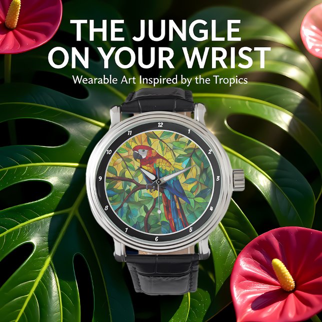 Tropical Splendour" - Stained Glass Macaw  Watch (Creator Uploaded)
