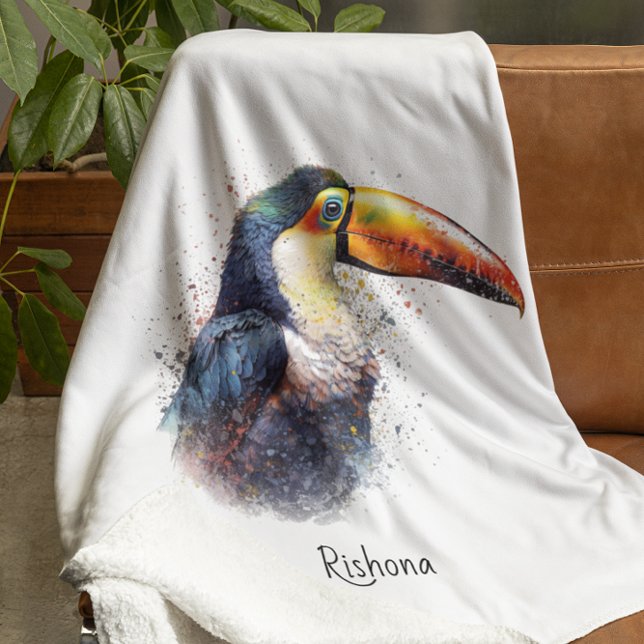 Tropical Splendour Toucan, custom Fleece Blanket (Creator Uploaded)