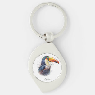 Tropical Splendour Toucan, custom Key Ring