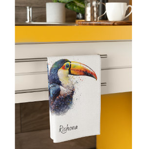 Tropical Splendour Toucan, custom Tea Towel