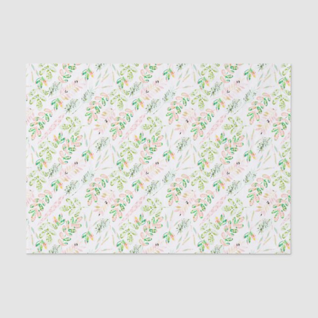 Tropical Spring Girly Personalised Tissue Paper (Front)