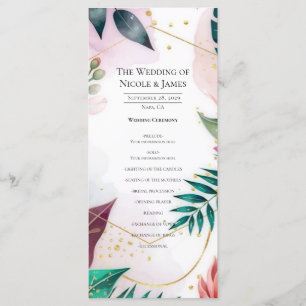 Tropical Stardust Garden Floral Paradise Wedding  Menu