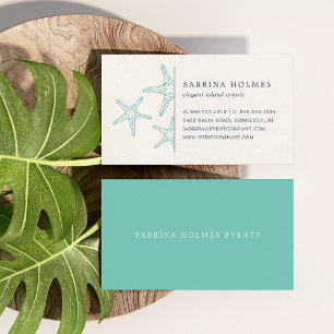 Tropical Starfish Business Cards   Aqua