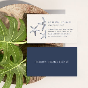 Tropical Starfish Business Cards   Navy