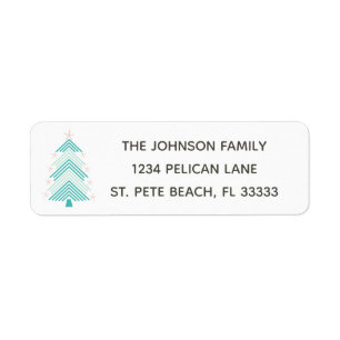 Tropical Starfish Christmas Tree Return Address