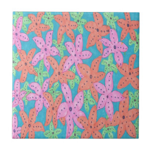 Tropical Starfish Pattern Tile