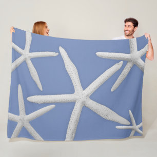 Tropical Starfish Sea Life Sea Blue Beach Fleece Blanket